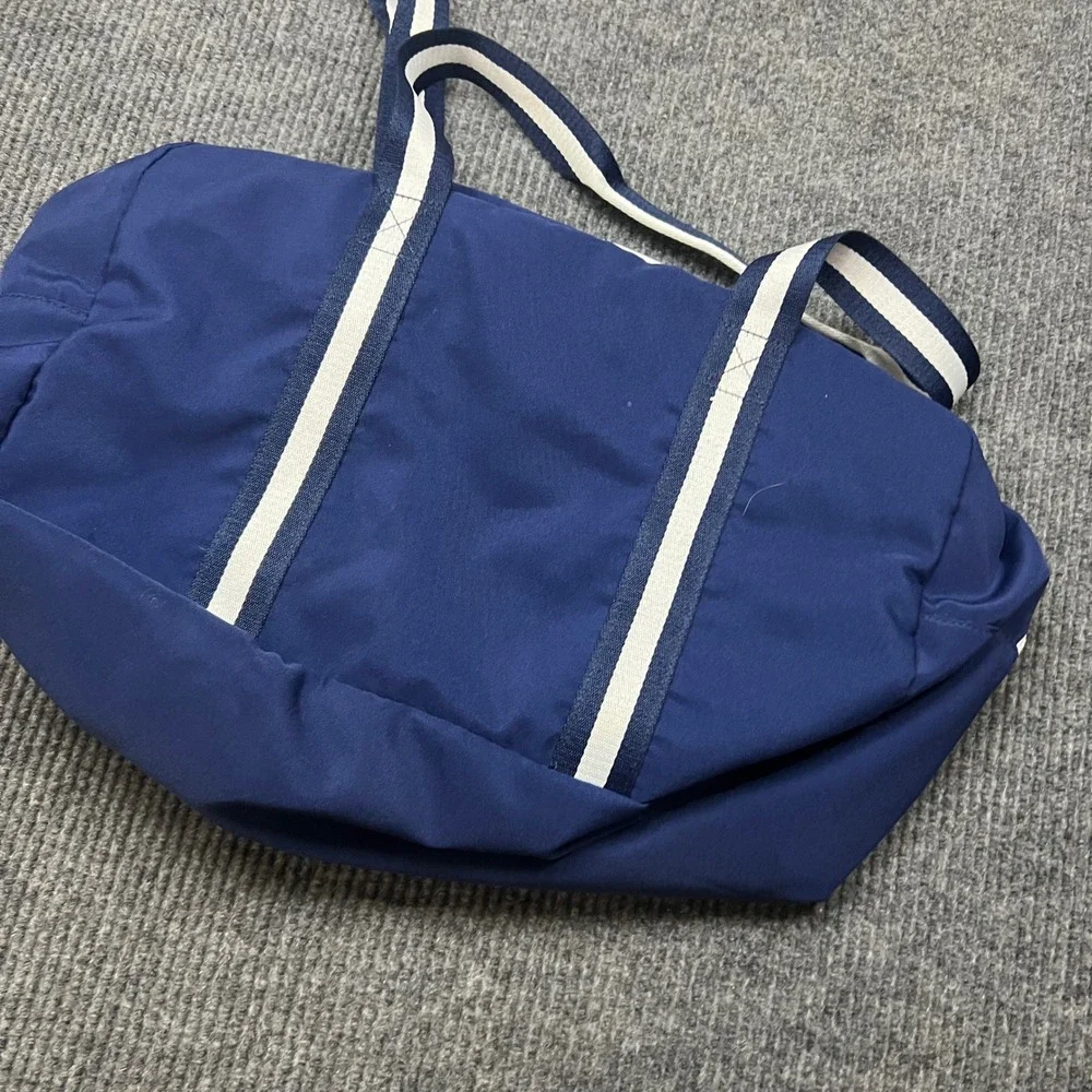Tommy Bahama Navy Blue Nylon Duffel Bag Marlin Logo Weekend Travel Gym Bag